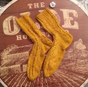 Burnt Orange Knit Beaded Crew Socks NWOT